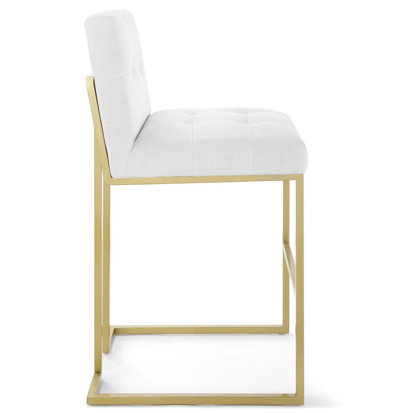 Privy Gold Stainless Steel Upholstered Fabric Bar Stool by Modway