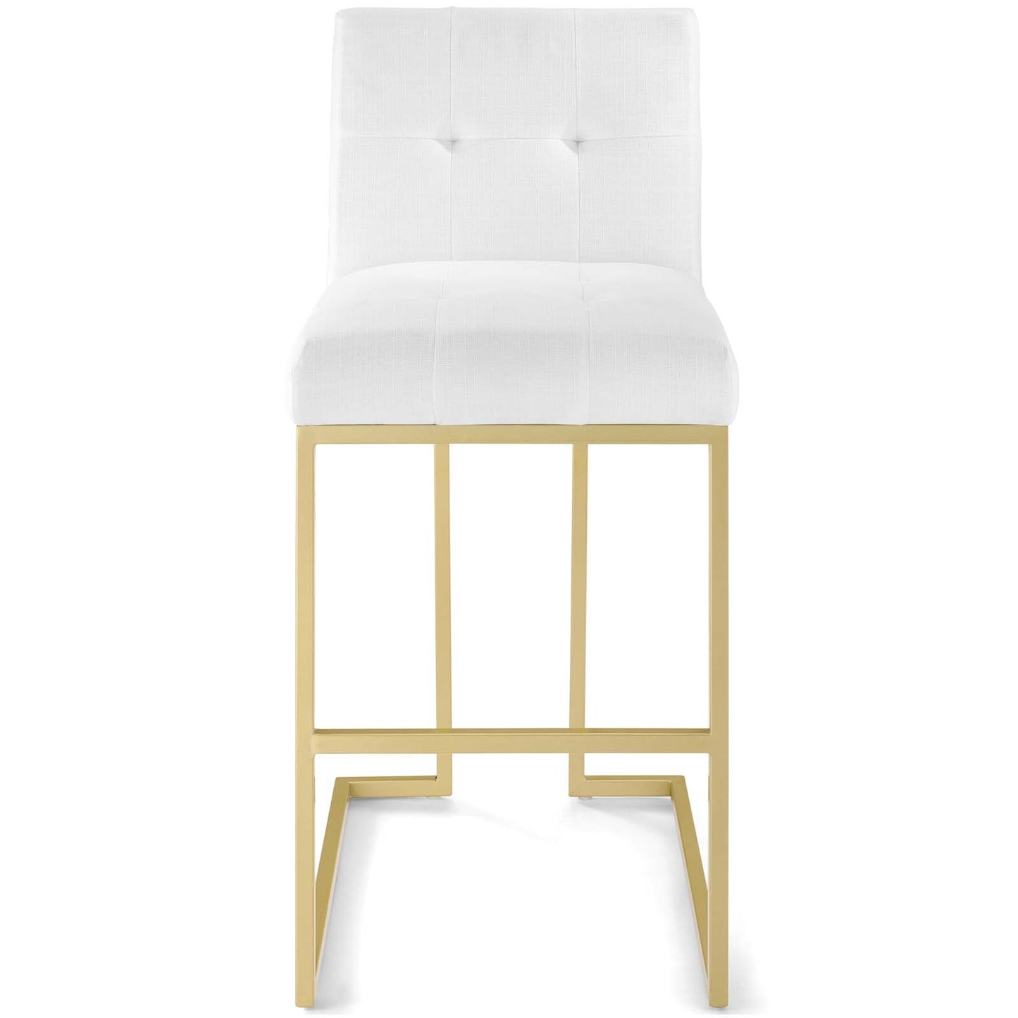 Privy Gold Stainless Steel Upholstered Fabric Bar Stool by Modway