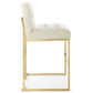 Privy Gold Stainless Steel Performance Velvet Bar Stool by Modway