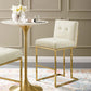 Privy Gold Stainless Steel Performance Velvet Bar Stool by Modway