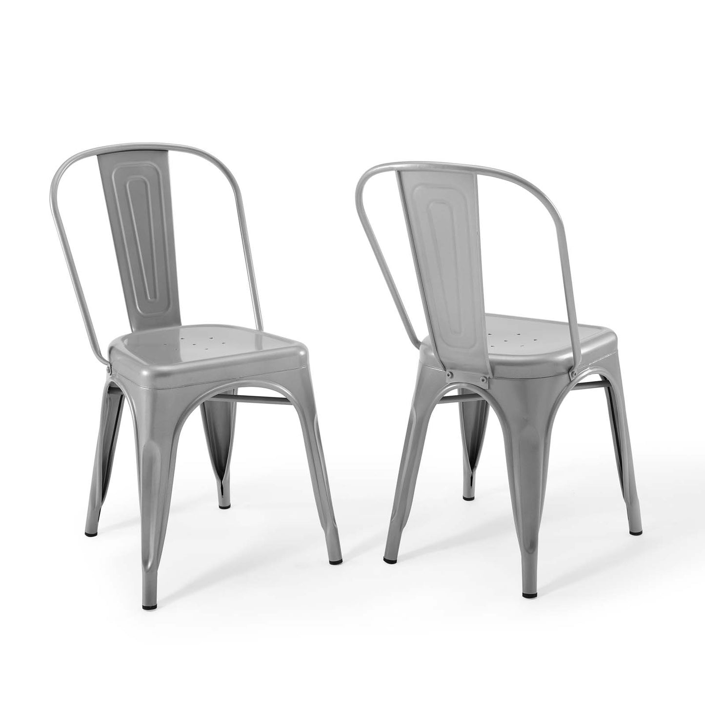 Promenade Bistro Dining Side Chair (Set of 2) Silver by Modway