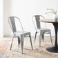 Promenade Bistro Dining Side Chair (Set of 2) Silver by Modway