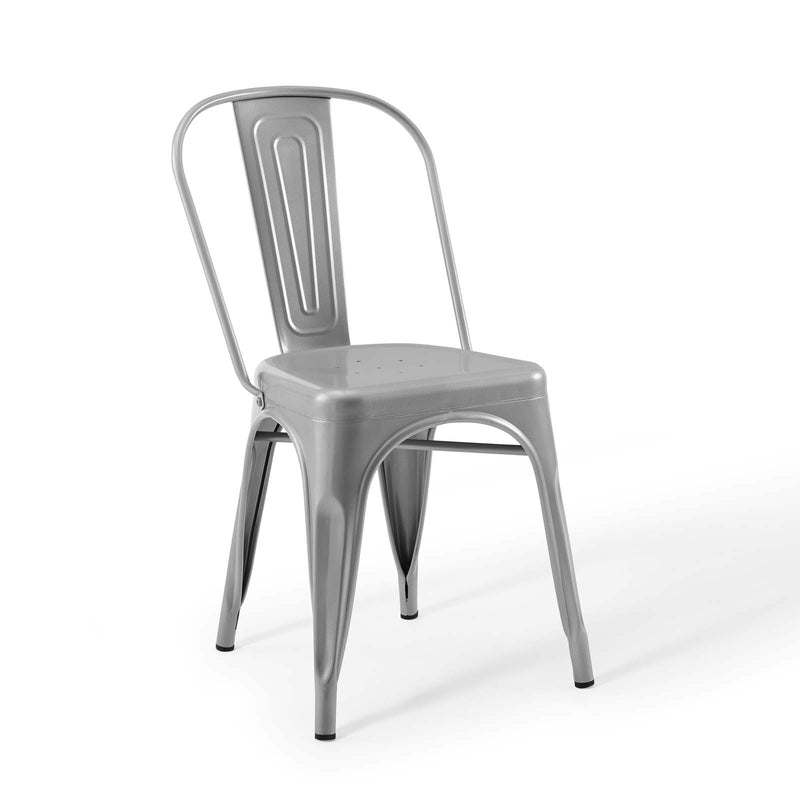 Promenade Bistro Dining Side Chair (Set of 2) Silver by Modway