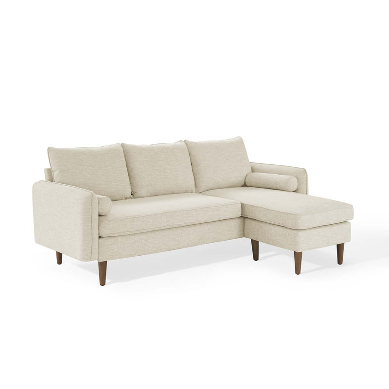 Revive Upholstered Right or Left Sectional Sofa Beige | Polyester by Modway