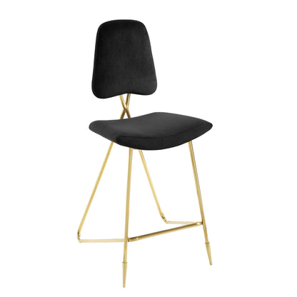 Ponder Performance Velvet Bar Stool | Polyester by Modway