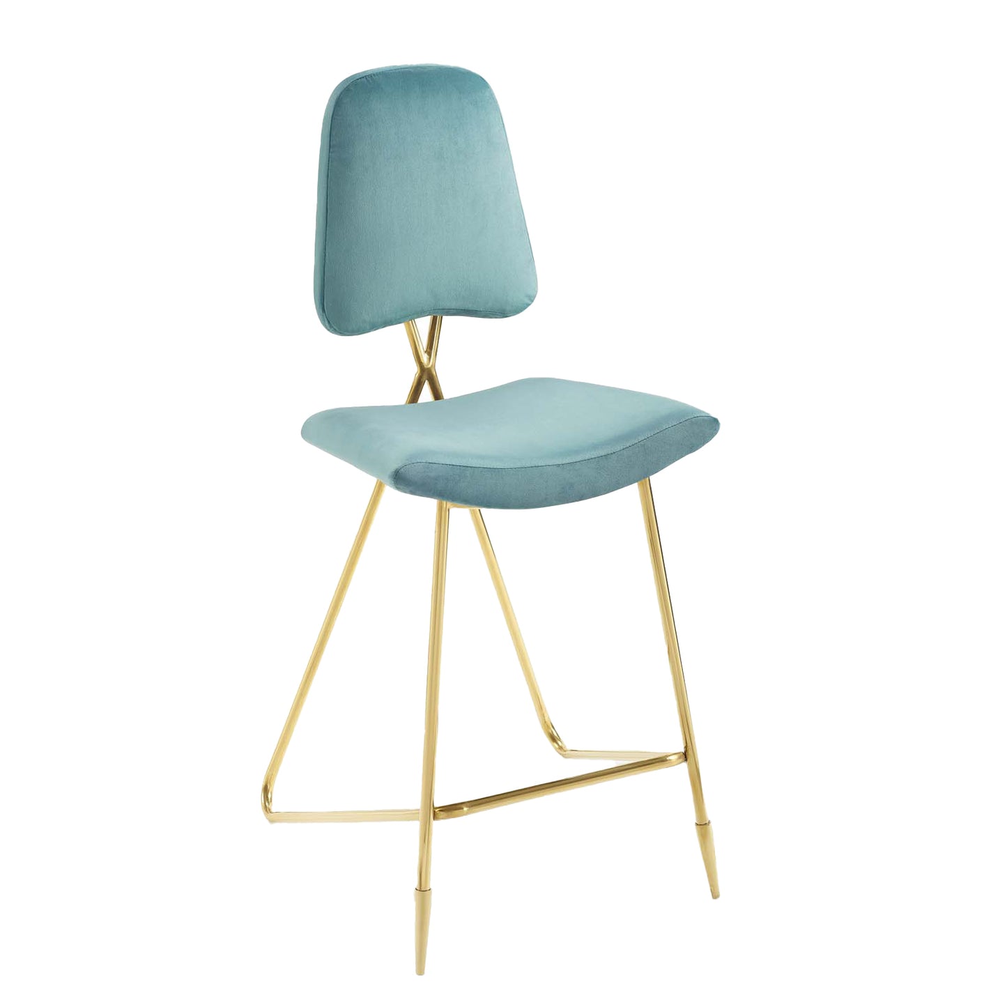 Ponder Performance Velvet Bar Stool | Polyester by Modway