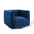 Conjure Channel Tufted Performance Velvet Swivel Armchair | Polyester by Modway