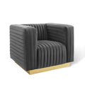 Charisma Channel Tufted Performance Velvet Accent Armchair | Polyester by Modway