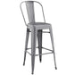 Promenade Bar Side Stool Set of 4 Gunmetal by Modway