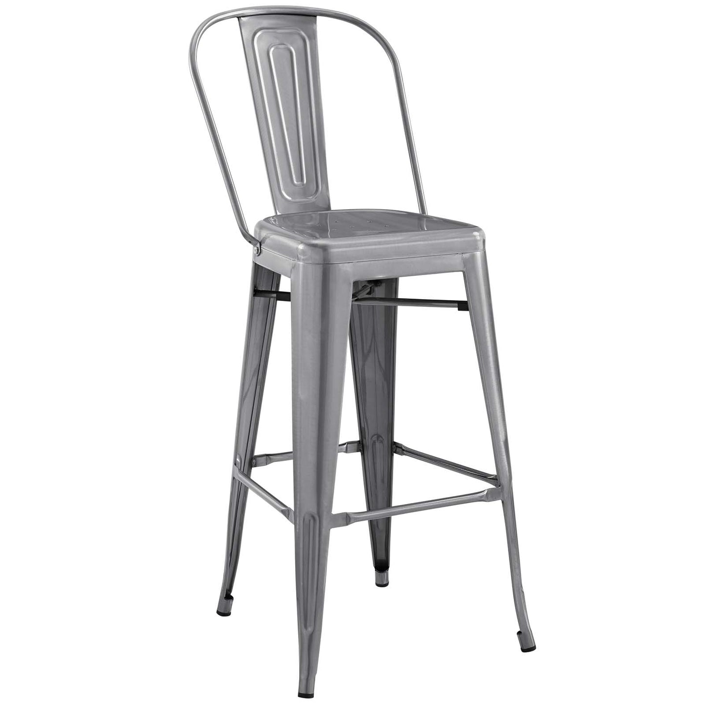Promenade Bar Side Stool Set of 4 Gunmetal by Modway