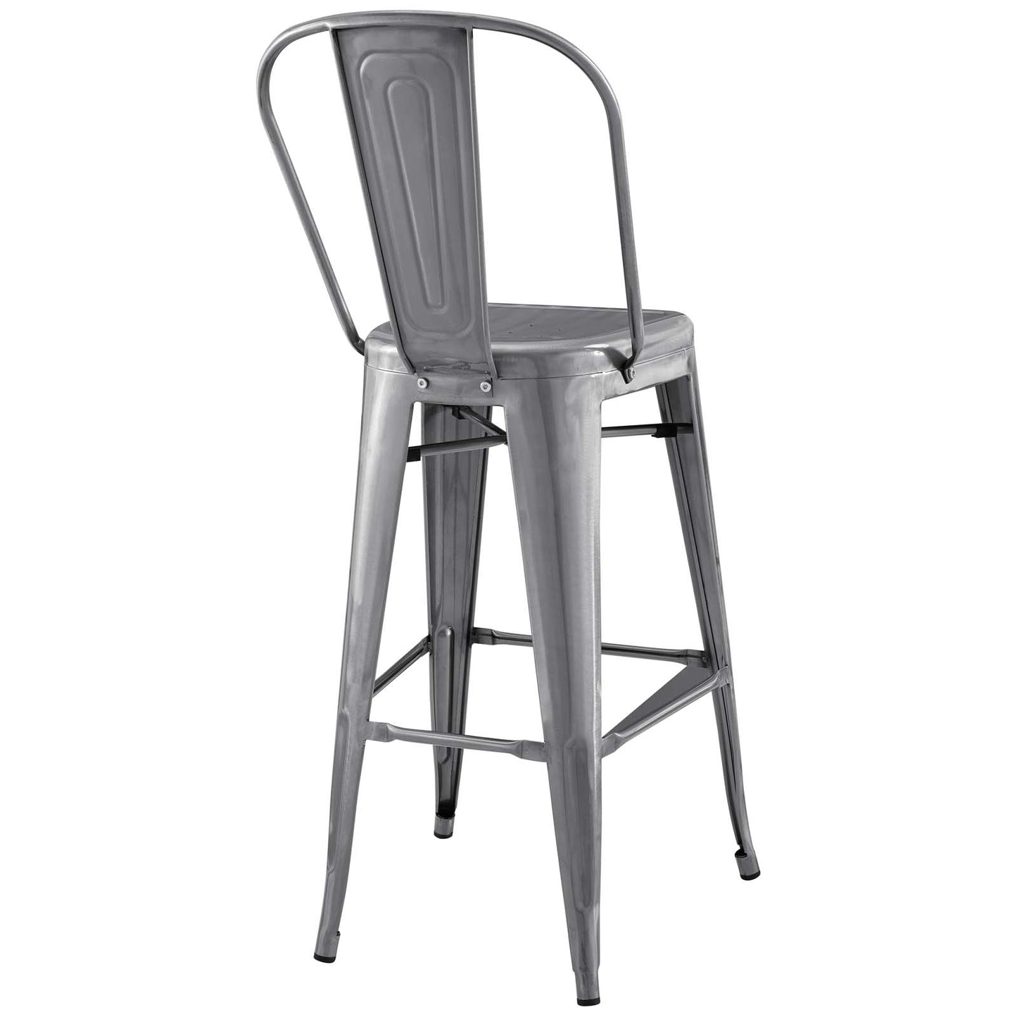 Promenade Bar Side Stool Set of 4 Gunmetal by Modway