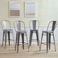 Promenade Bar Side Stool Set of 4 Gunmetal by Modway
