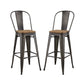Promenade Bar Stool Metal Set of 2 Brown by Modway