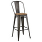 Promenade Bar Stool Metal Set of 2 Brown by Modway