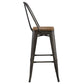 Promenade Bar Stool Metal Set of 2 Brown by Modway