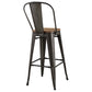 Promenade Bar Stool Metal Set of 2 Brown by Modway