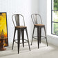 Promenade Bar Stool Metal Set of 2 Brown by Modway
