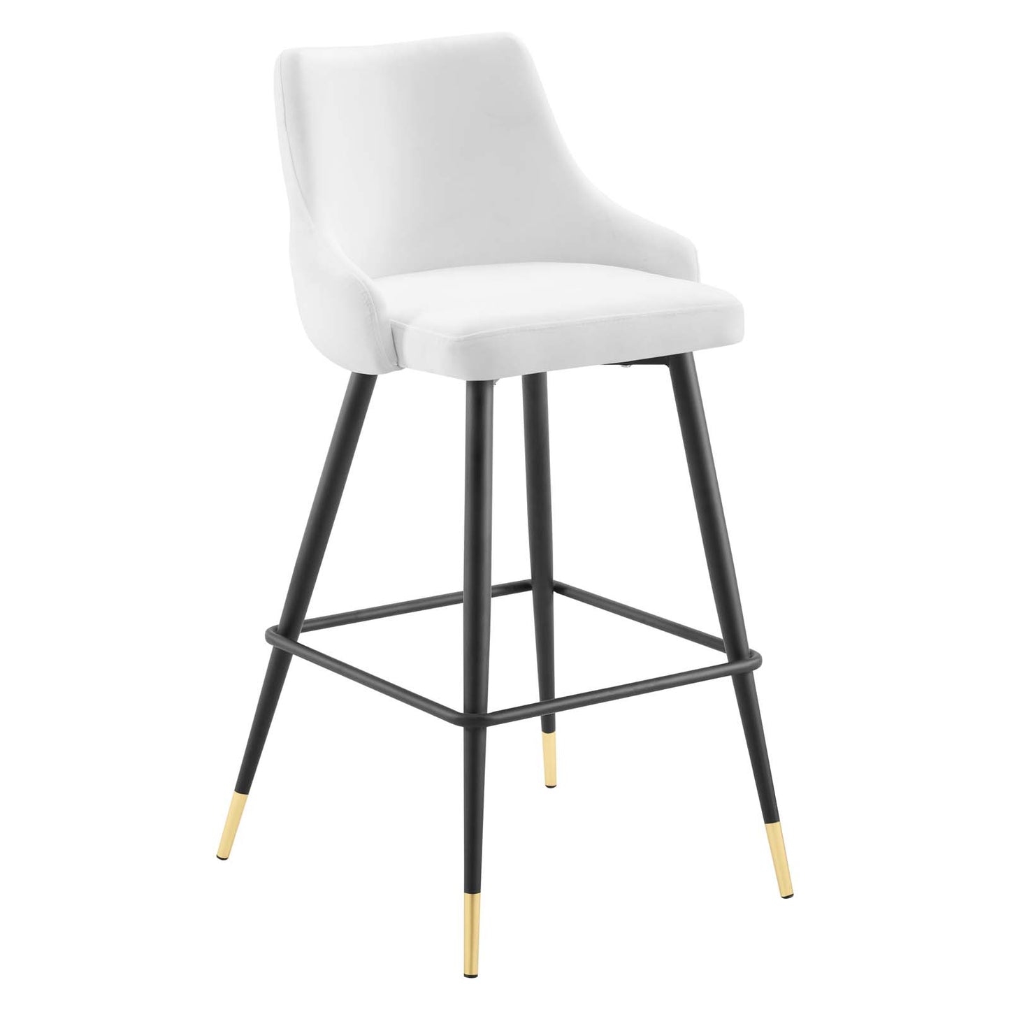 Adorn Performance Velvet Bar Stool White by Modway