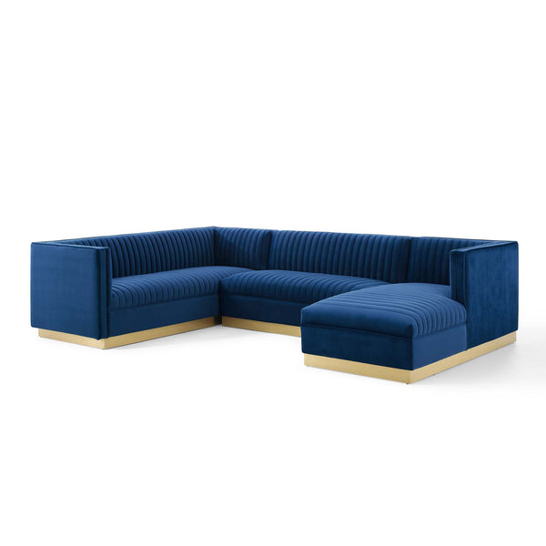 Sanguine 3 Piece Performance Velvet Sectional Sofa Set by Modway