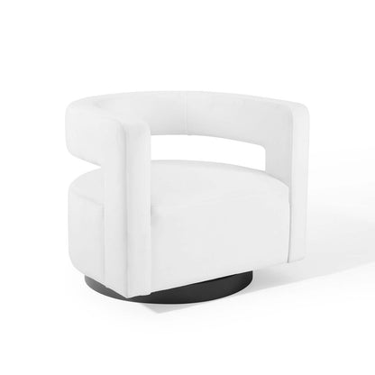 Spin Cutaway Performance Velvet Swivel Armchair | Polyester by Modway