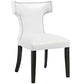 Curve Dining Chair Vinyl Set of 2 White by Modway