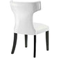 Curve Dining Chair Vinyl Set of 2 White by Modway