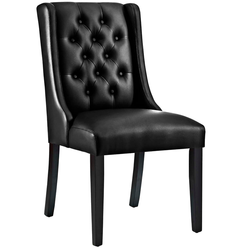Baronet Dining Chair Vinyl Set of 2 Black by Modway