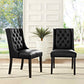 Baronet Dining Chair Vinyl Set of 2 Black by Modway
