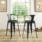 Promenade Bar Stool Set of 2 Black by Modway