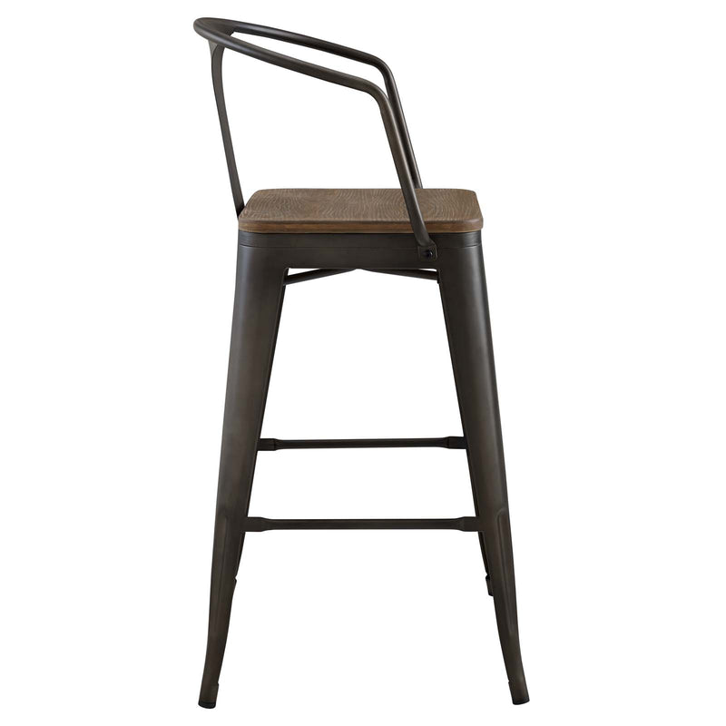 Promenade Bar Stool Set of 4 Brown by Modway