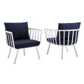 Riverside Outdoor Patio Aluminum Armchair Set of 2 by Modway