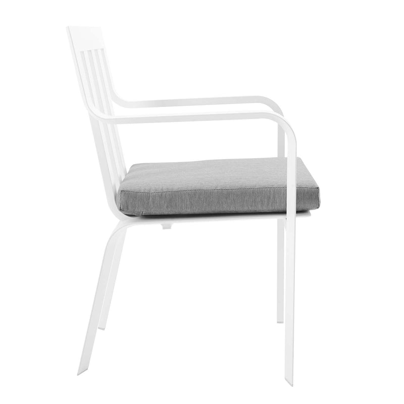 Baxley Outdoor Patio Aluminum Armchair Set of 2 in Gray/White by Modway