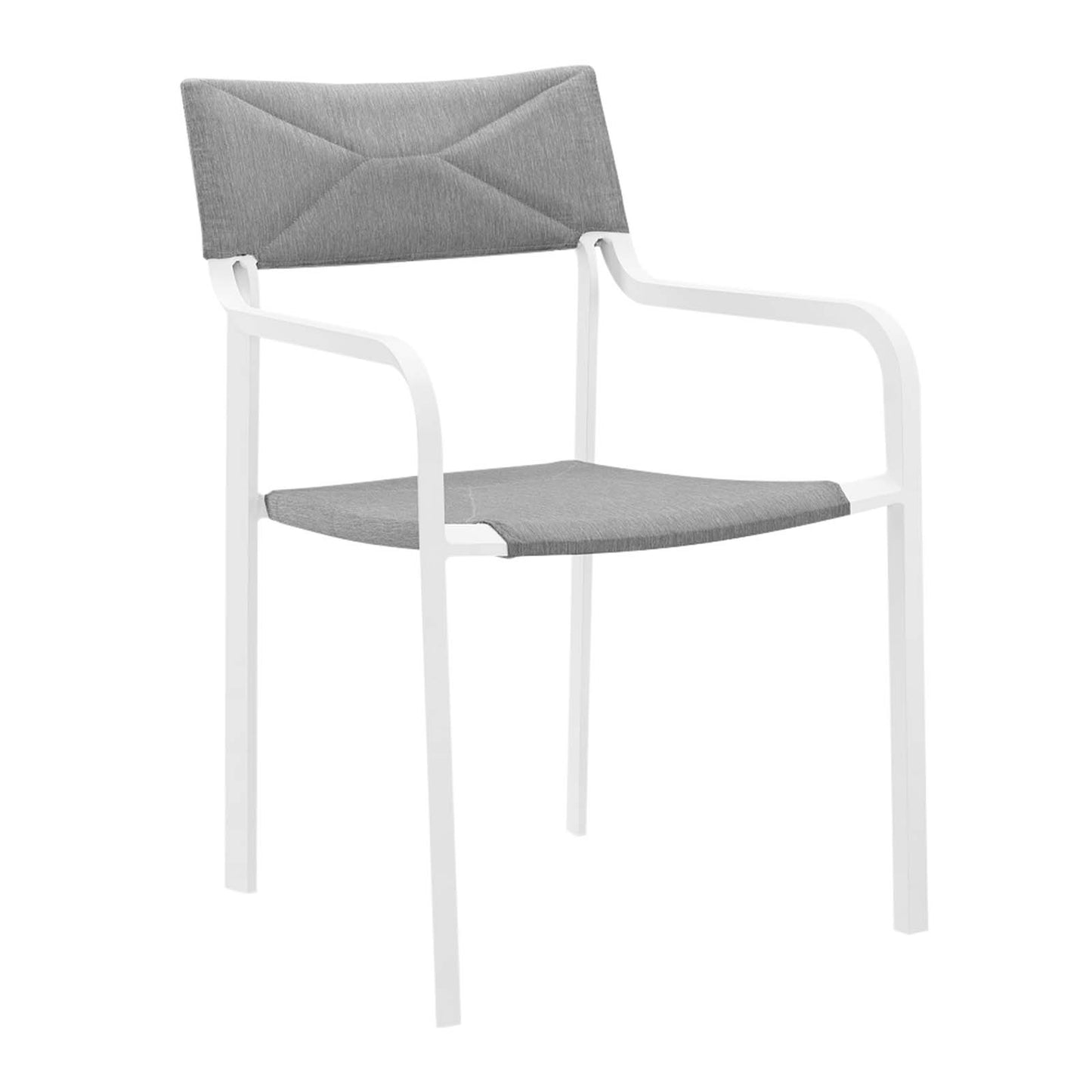 Raleigh Outdoor Patio Aluminum Armchair Set of 2 in White/Gray by Modway