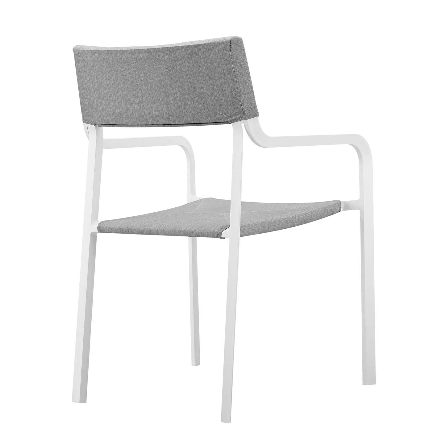 Raleigh Outdoor Patio Aluminum Armchair Set of 2 in White/Gray by Modway