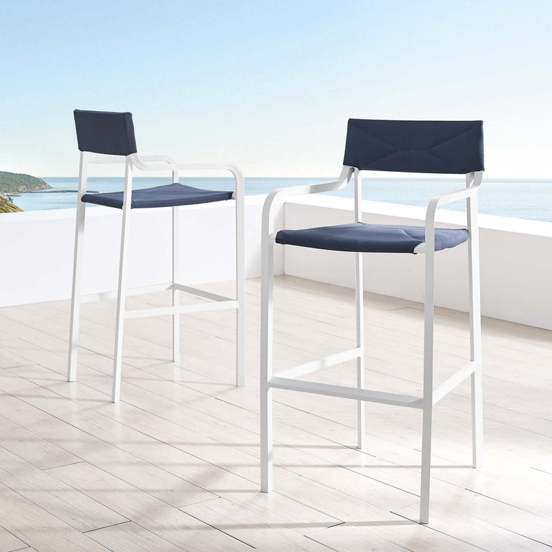Raleigh Outdoor Patio Aluminum Bar Stool Set of 2 by Modway