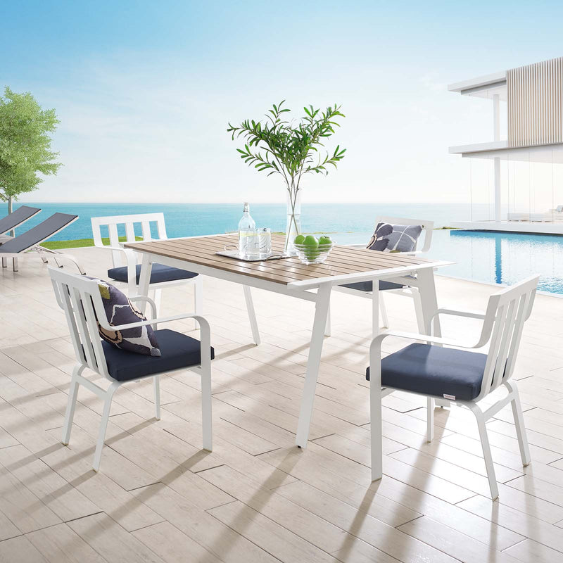 Baxley 5 Piece Outdoor Patio Aluminum Dining Set by Modway