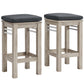 Wiscasset Outdoor Patio Acacia Wood Bar Stool Set of 2 in Light Gray by Modway
