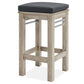 Wiscasset Outdoor Patio Acacia Wood Bar Stool Set of 2 in Light Gray by Modway