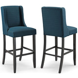 Baron Bar Stool Upholstered Fabric Set of 2 by Modway