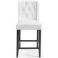 Baronet Counter Bar Stool Faux Leather Set of 2 White by Modway