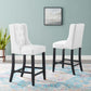Baronet Counter Bar Stool Faux Leather Set of 2 White by Modway