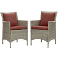 Conduit Outdoor Patio Wicker Rattan Dining Armchair Set of 2 by Modway