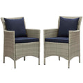 Conduit Outdoor Patio Wicker Rattan Dining Armchair Set of 2 by Modway