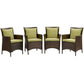 Conduit Outdoor Patio Wicker Rattan Dining Armchair Set of 4 by Modway