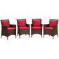 Conduit Outdoor Patio Wicker Rattan Dining Armchair Set of 4 by Modway