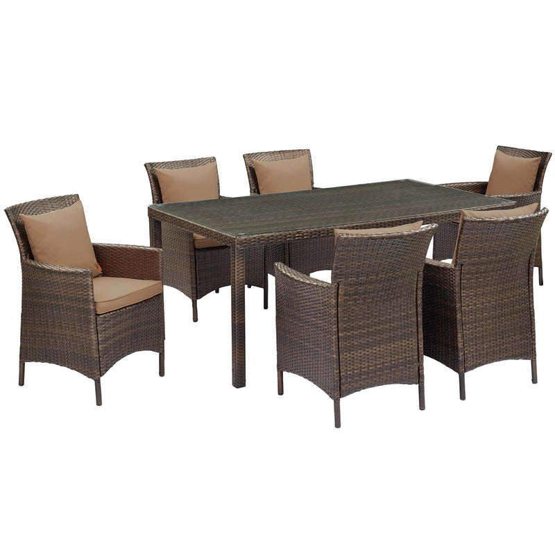 Conduit 7 Piece Outdoor Patio Wicker Rattan Dining Set by Modway