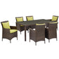 Conduit 7 Piece Outdoor Patio Wicker Rattan Dining Set by Modway