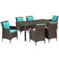 Conduit 7 Piece Outdoor Patio Wicker Rattan Dining Set by Modway