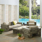 Manteo Rustic Coastal Outdoor Patio Sunbrella 4 Piece Set Light Gray Beige by Modway