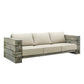 Manteo Rustic Coastal Outdoor Patio Sunbrella 4 Piece Set Light Gray Beige by Modway